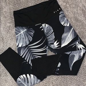 VS Pink Palm Tree Workout Leggings
